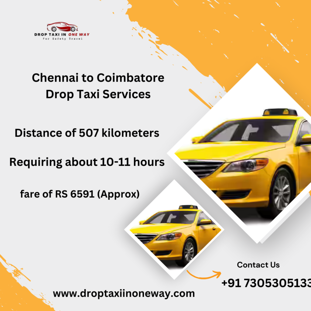 Chennai to Coimbatore Drop Taxi Services