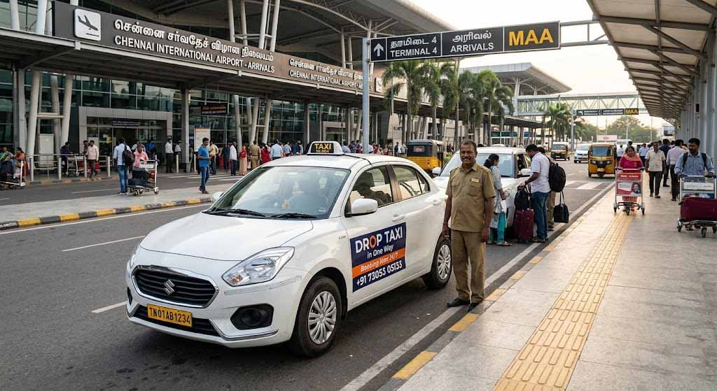airport drop taxi Chennai service vehicle near terminal.jpg