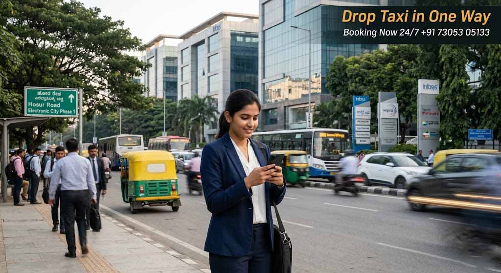 Affordable Taxi in Electronic City – Instant Booking & Best Prices Taxi in Electronic City parked near IT offices for quick pickup