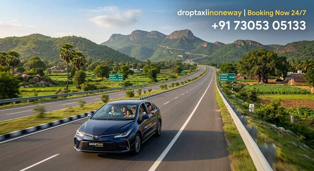 Tirupati Drop Taxi for comfortable one-way travel