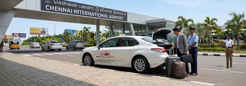 One way taxi service at Chennai Airport for airport pickup and drop